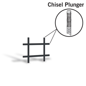 Double-Hung Black Exterior Prairie 3x2 Grille with Chisel Plungers