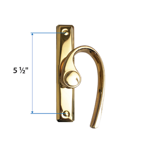 Gliding Patio Door Handle, Brass French Curve 2573515