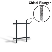 Double-Hung Black Exterior Prairie 3x3 Grille with Chisel Plungers