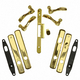 Newbury® Double Door Complete Trim Set in HP Brass