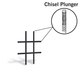 Double-Hung Black Exterior Colonial 3x3 Grille with Chisel Plungers
