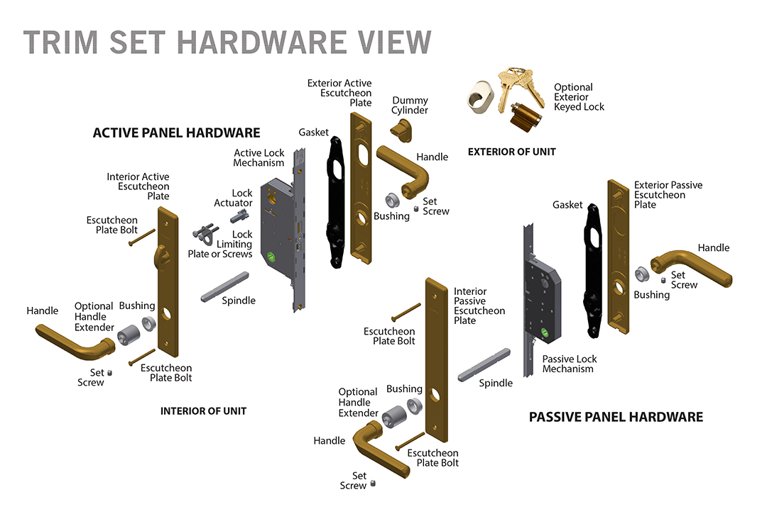 sliding door handle parts